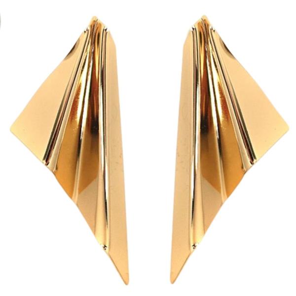 TEXTURED METAL FOLD PLEAT EARRING