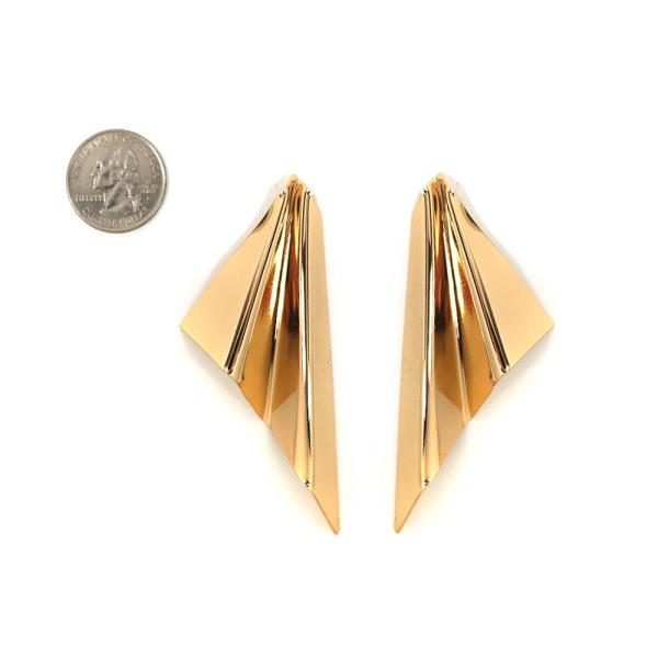 TEXTURED METAL FOLD PLEAT EARRING