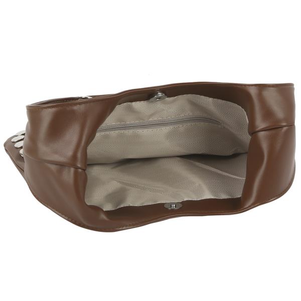SMOOTH STUD SHOULDER HOBO BAG