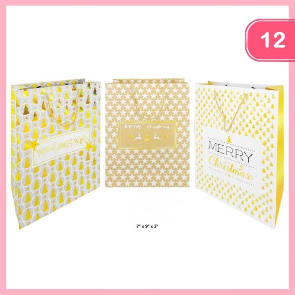 SMALL CHRISTMAS PATTERN GIFT BAGS (12 UNITS)