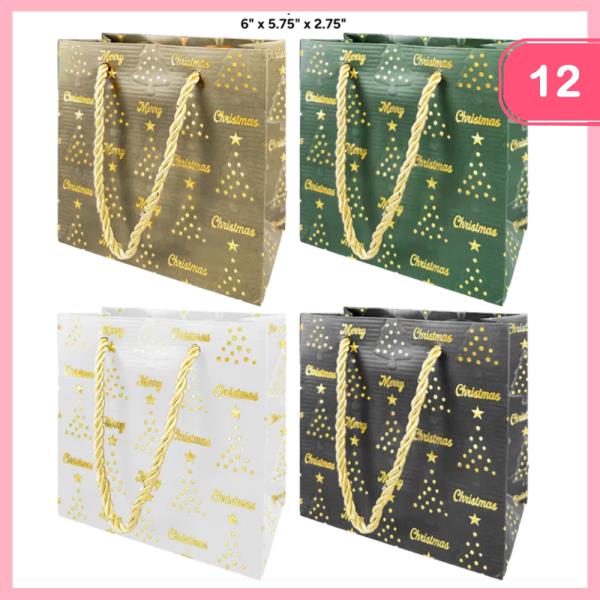 SMALL CHRISTMAS PATTERN GIFT BAGS (12 UNITS)