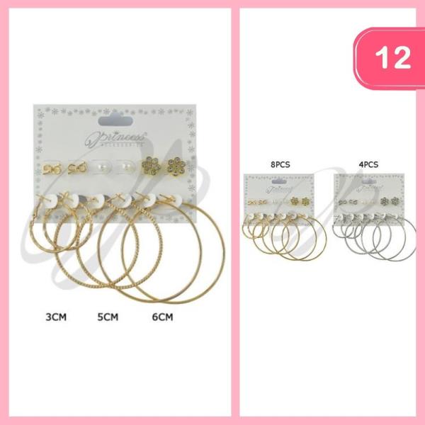POST HOOP EARRING SET (12 UNITS)