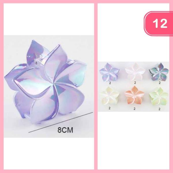 FLOWER HAIR CLAW CLIP (12 UNITS)