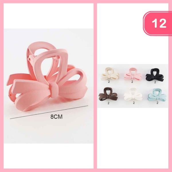 BOW HAIR CLAW CLIP (12 UNITS)