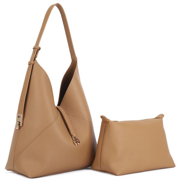 2IN1 SMOOTH CHIC SHOULDER HOBO BAG W POUCH SET