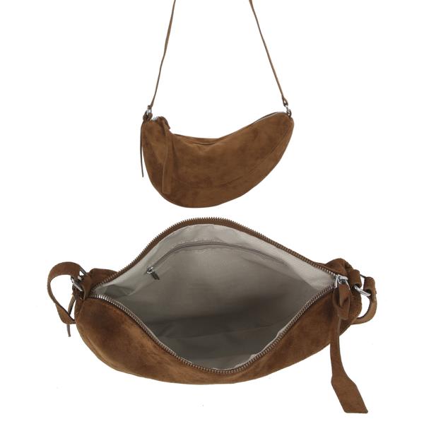 CURVED SHAPED SHOULDER CROSSBODY BAG