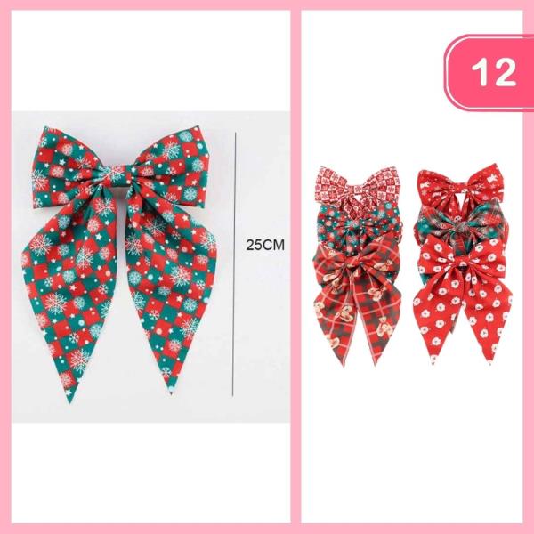 CHRISTMAS HAIR BOW (12 UNITS)
