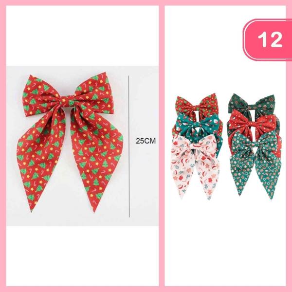 CHRISTMAS HAIR BOW (12 UNITS)