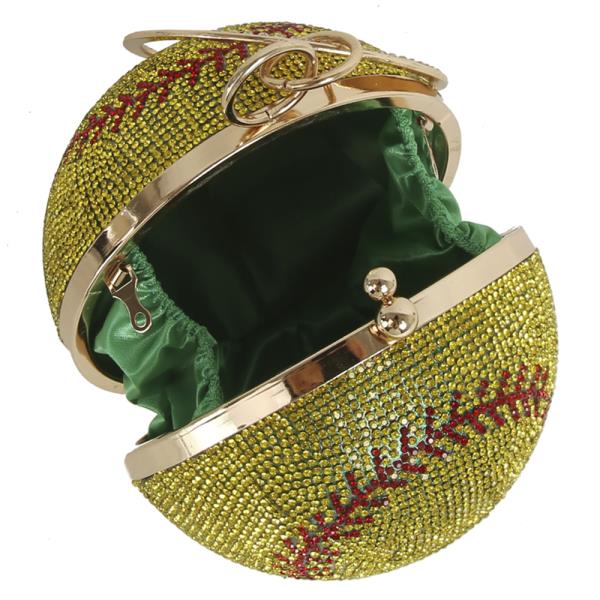 RHINESTONE SPORTS BALL BLING HANDLE EVENING BAG