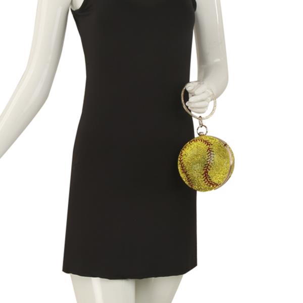 RHINESTONE SPORTS BALL BLING HANDLE EVENING BAG