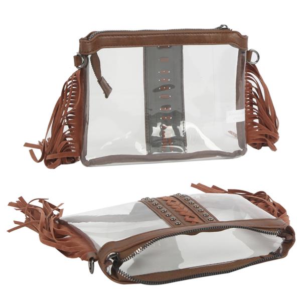 MODERN TASSEL CLEAR CROSSBODY BAG