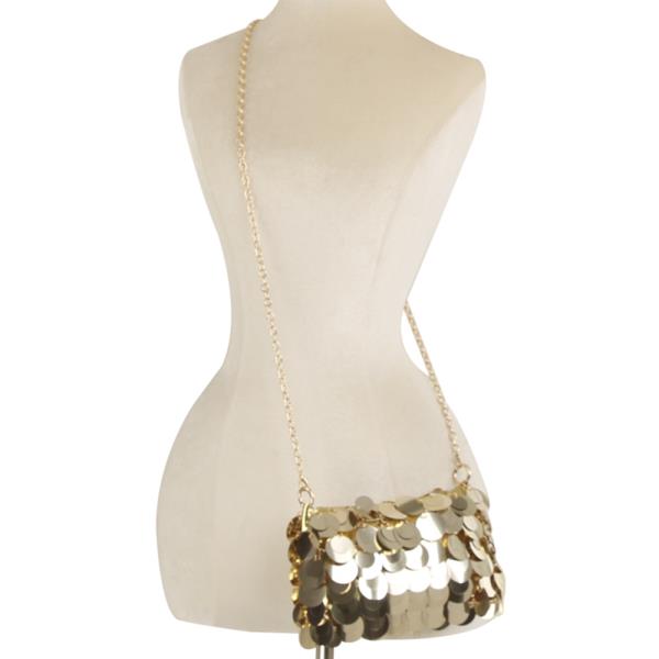 SEQUIN DISC DESIGN EVENING CROSSBODY BAG