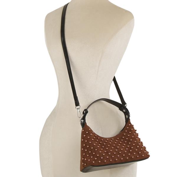 QUILTED STUD SHOULDER CROSSBODY BAG