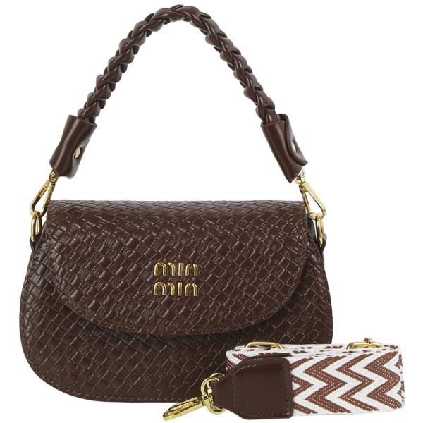 TEXTURED DESIGN HANDLE BAG W GUITAR STRAP