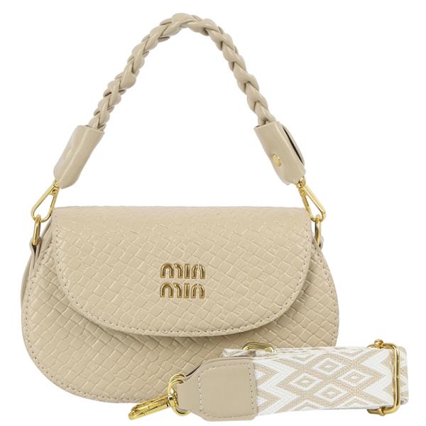 TEXTURED DESIGN HANDLE BAG W GUITAR STRAP