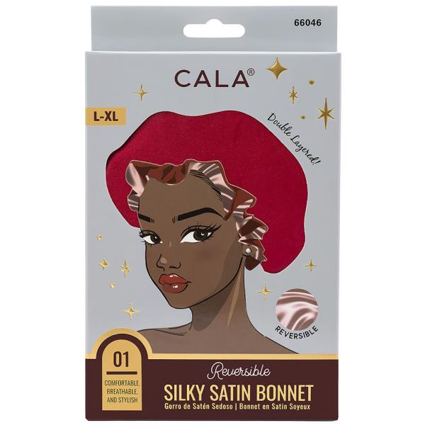 CALA SILKY SATIN BONNET RED PINK