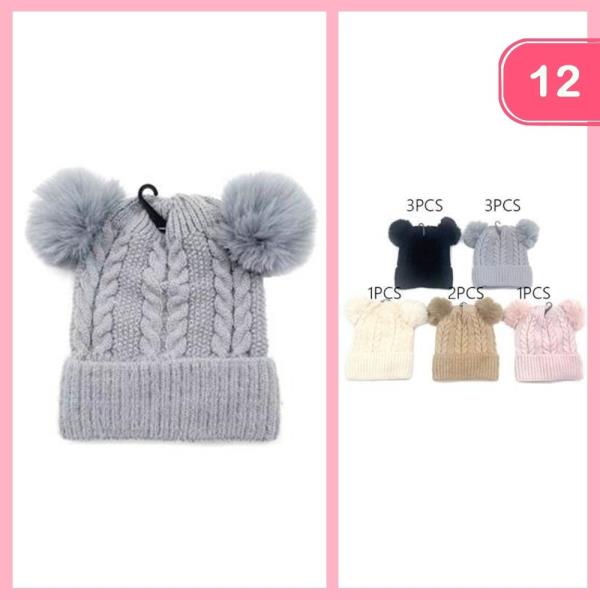 POM POM BEANIE (12 UNITS)