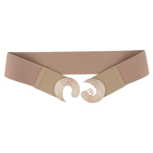 ROUND METAL SWIRL ACCENT ELASTIC BELT