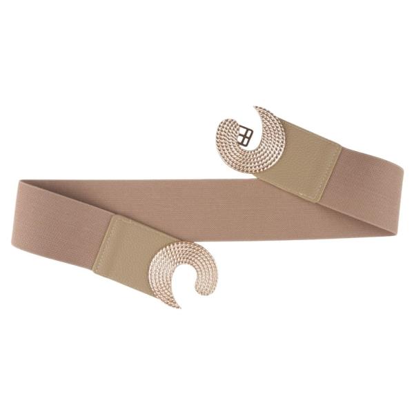 ROUND METAL SWIRL ACCENT ELASTIC BELT