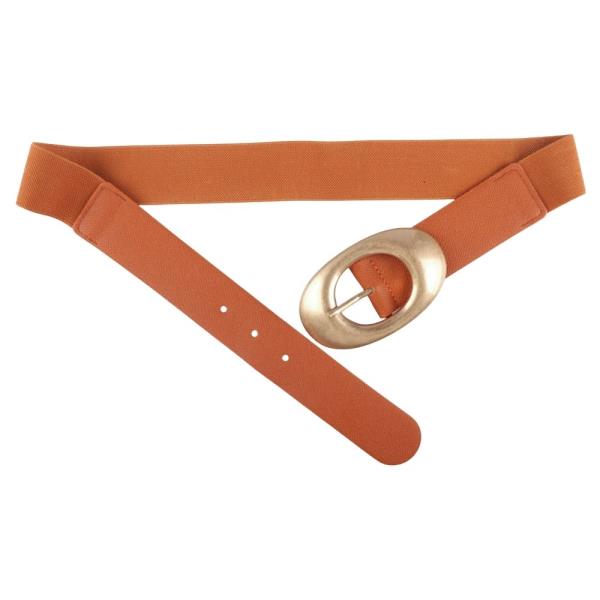 OVAL METAL ACCENT ELASTIC BELT