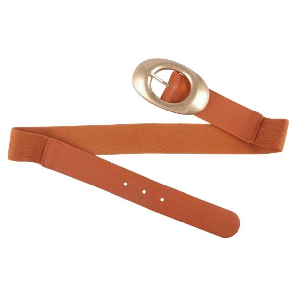 OVAL METAL ACCENT ELASTIC BELT