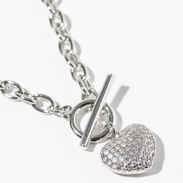 GOLD DIPPED CZ HEART PENDANT NECKLACE