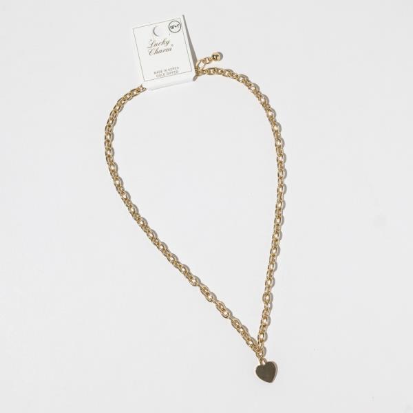 GOLD DIPPED HEART PENDANT NECKLACE