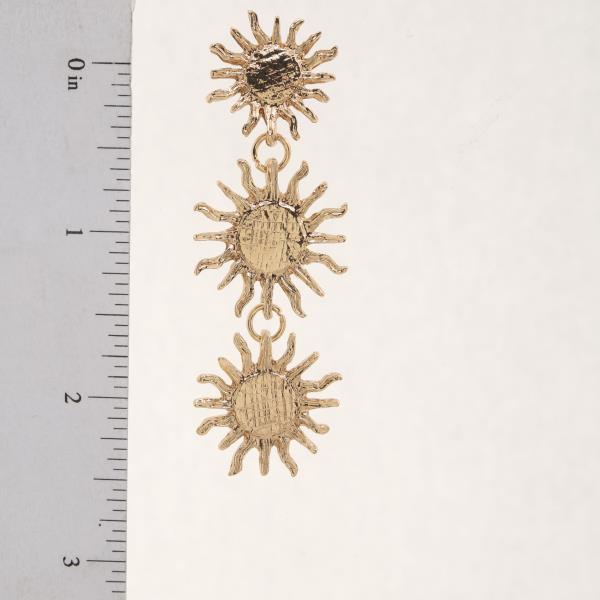 SDJ TRIPLE SUN LINK METAL EARRING