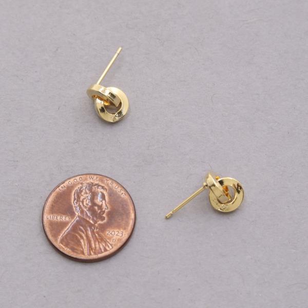 14K GOLD DIPPED KNOT CIRCLE LINK EARRING