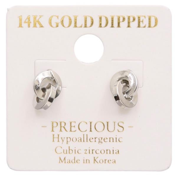 14K GOLD DIPPED KNOT CIRCLE LINK EARRING