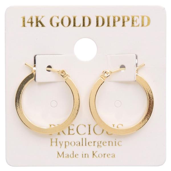 14K GOLD DIPPED FLAT HOOP EARRING