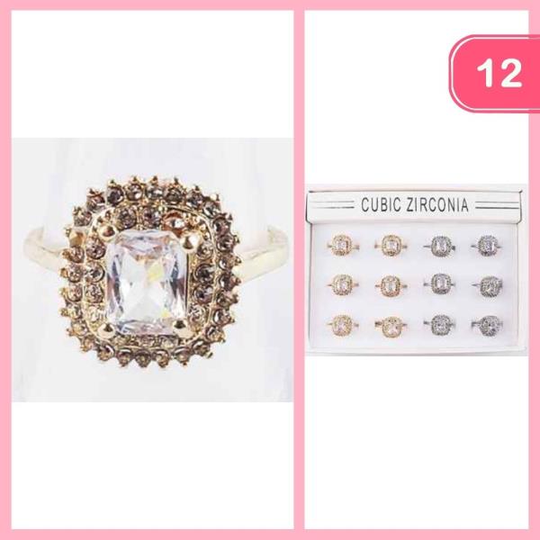 CUBIC ZIRCONIA RING (12 UNITS)