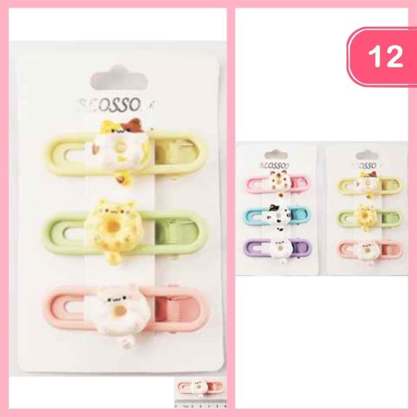 CUTE ANIMAL HAIR PINS (12 UNITS)
