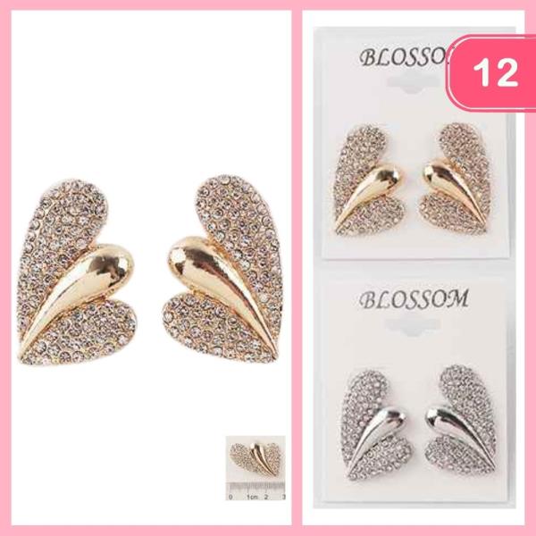 RHINESTONE POST EARRING (12 UNITS)
