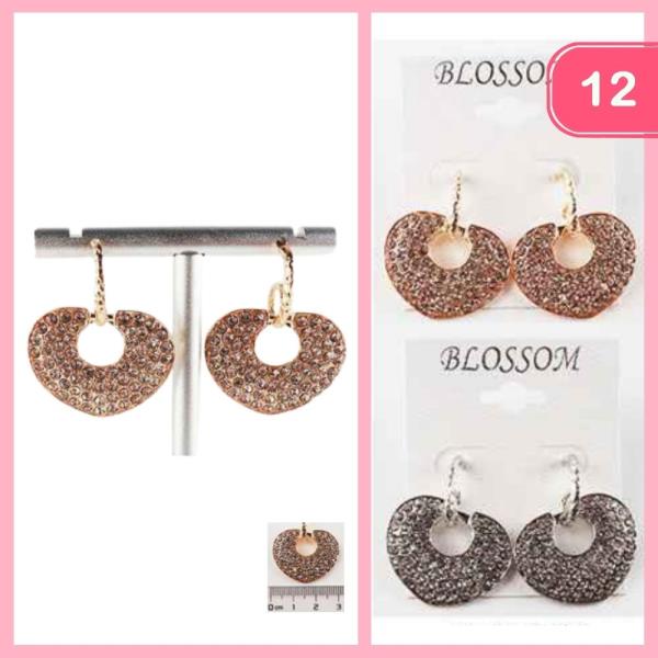 RHINESTONE DANGLE EARRING (12 UNITS)