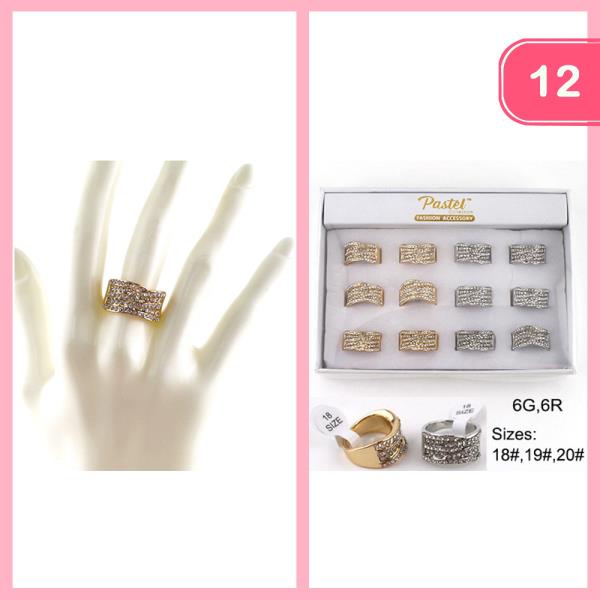 RHINESTONE RING (12 UNITS)