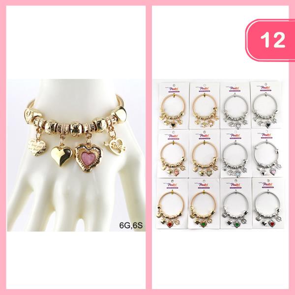HEART CHARM BRACELET (12 UNITS)