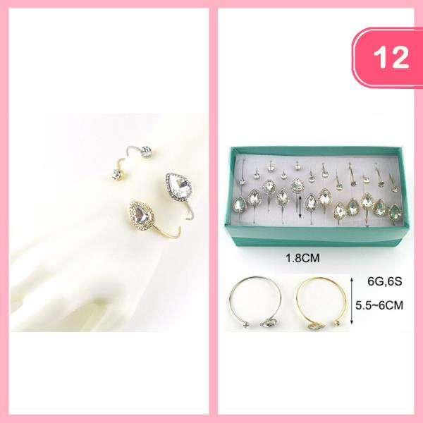 RHINESTONE OPEN CUFF BRACELET (12 UNITS)