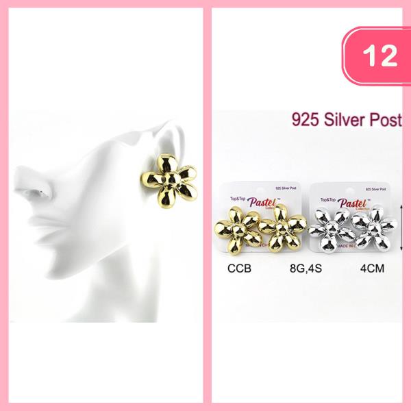 POST FLOWER EARRING (12 UNITS)