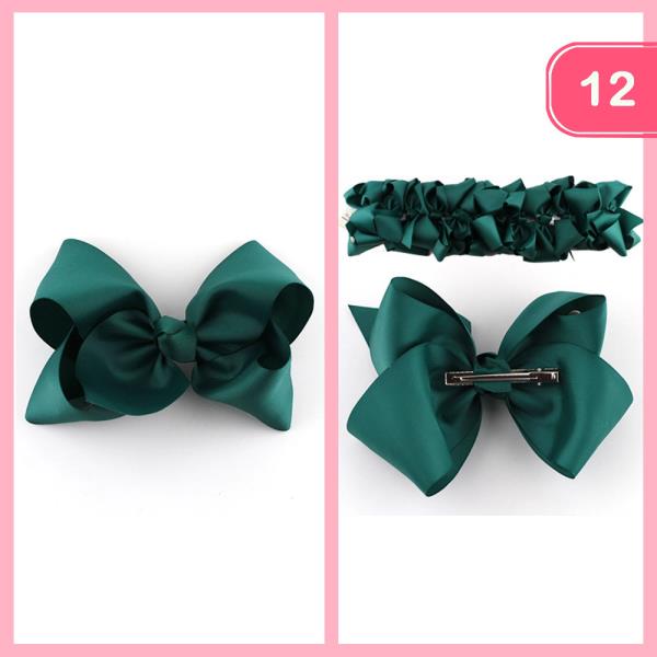 RIBBON HAIR BOW (12 UNITS)