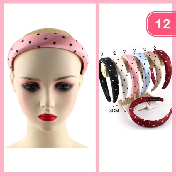 HEART PRINT HEADBAND (12 UNITS)
