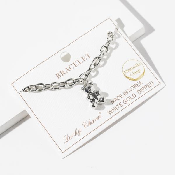 GOLD DIPPED METAL CHAIN LINK GUMMY BEAR STAR BRACELET