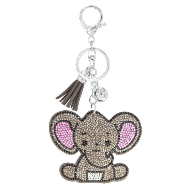 RHINESTONE ELEPHANT KEYCHAIN