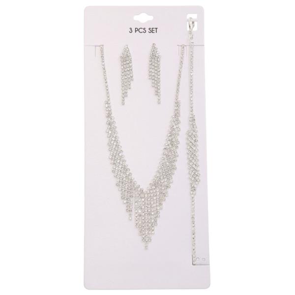 V SHAPE RHINESTONE NECKLACE