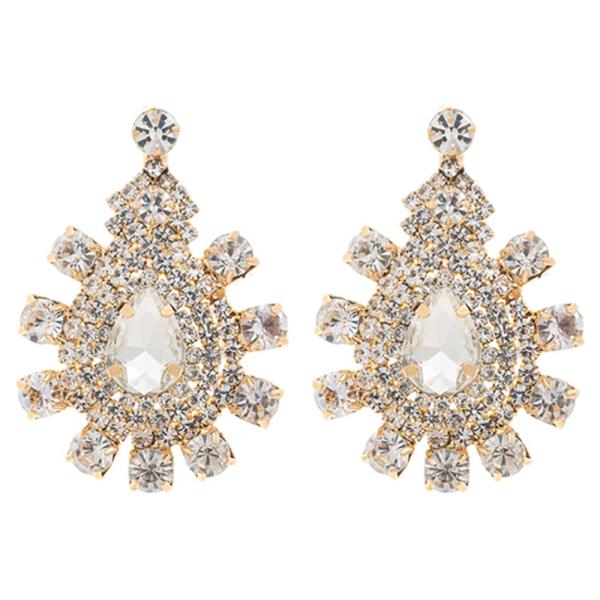 RHINESTONE TEARDROP VICTORIAN EARRINGS