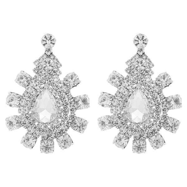 RHINESTONE TEARDROP VICTORIAN EARRINGS