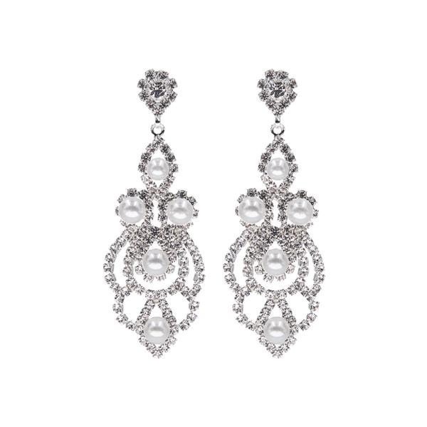 RHINESTONE FLOWER TOP CLASSIC EARRING