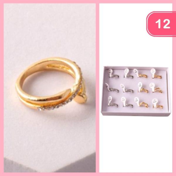 RHINESTONE NAIL WRAP RING (12 UNITS)