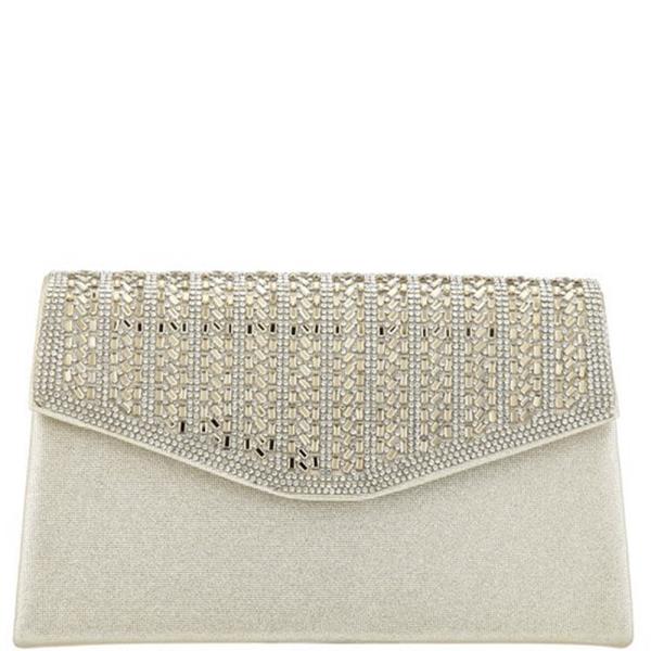 RHINESTONE FLAP CLUTCH EVENING BAG