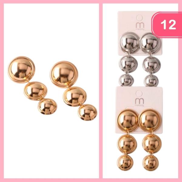 CHUNKY GRADUATED CIRCLES DROP EARRING (12 UNITS)